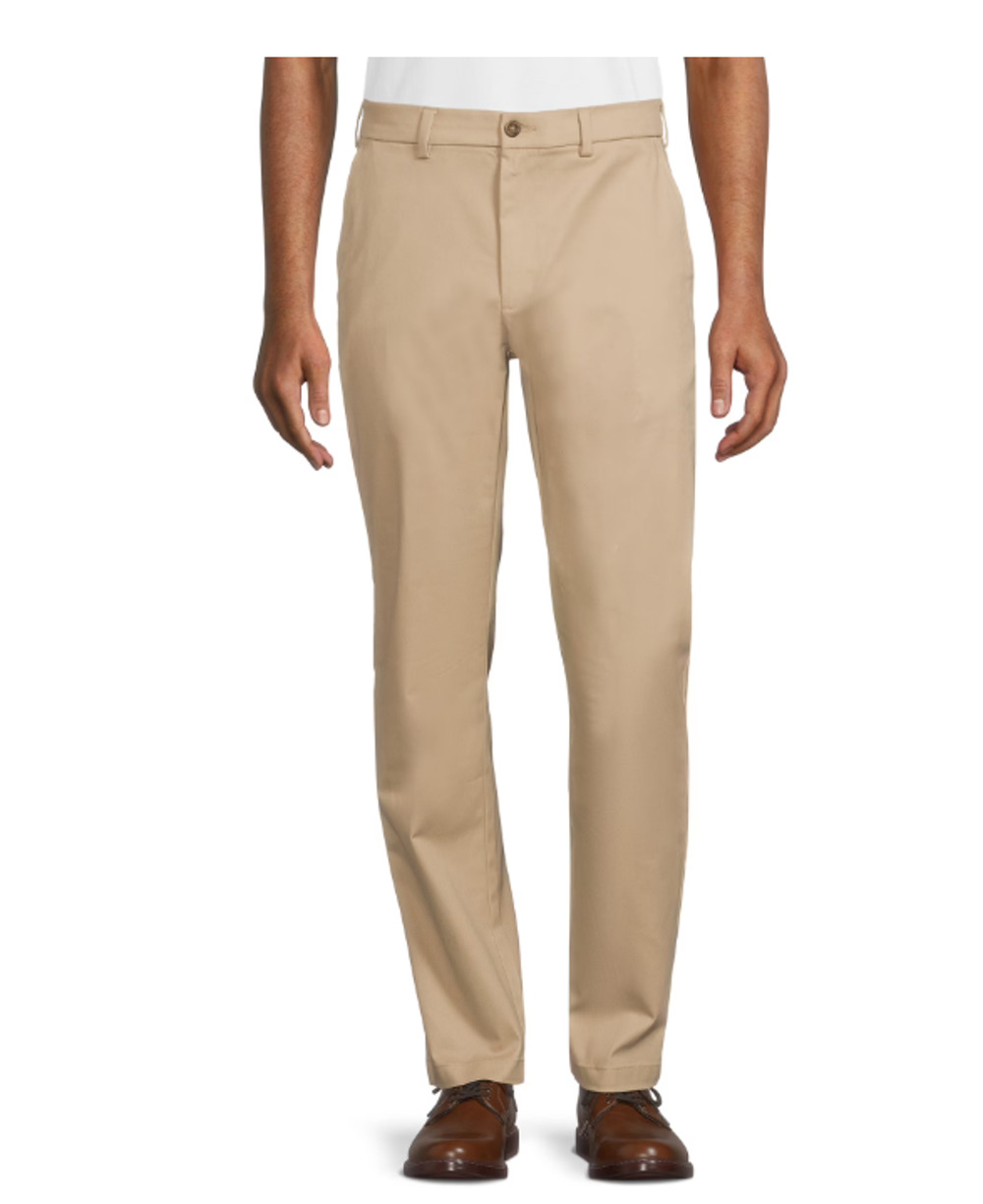 George Mens Classic Fit Pants 36x34 Straight Leg Khaki Cotton Casual Work Wear